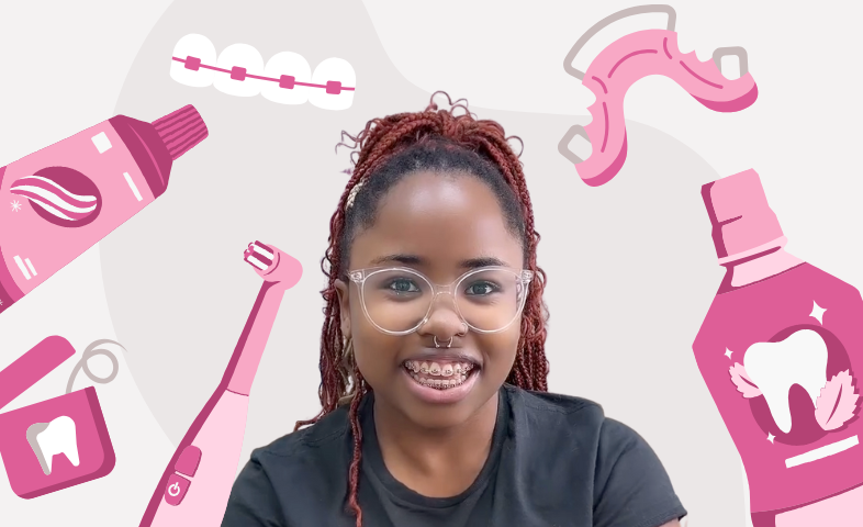 A young woman who has just completed her orthodontic treatment and is caring properly for her new smile